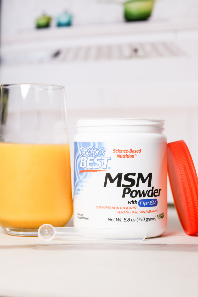 msm powder for hair growth and orange juice